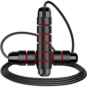 Скакалка скоростная PowerPlay 4210 Power Weighted Jump Rope чёрная 2,7 m
