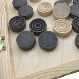 Шашки дерев'яні 10х10 розмір 40х40 см