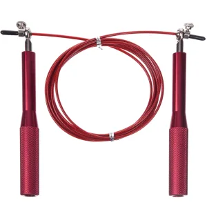 Скакалка швидкісна для кросфіту зі сталевим тросом червоний - 300 см