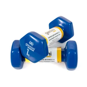 Гантелі Sport для фітнесу з вініловим покриттям 2 шт по 1.0 кг GSD-1.0BL