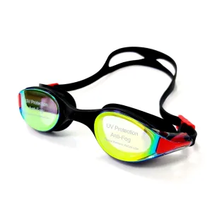 Окуляри для плавання LEACCO хамелеон, чорний-червоний