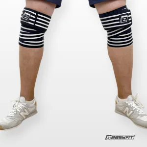Бинт для присідань EasyFit фіксатор колінного суглоба (чорно-білий)