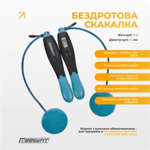 Скакалка для боксу EasyFit TwinRope 2,8 м чорний-зелений
