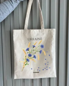 Екошопер BookOpt BK4020 Ukraine волошки і колоски бежевий