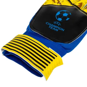 Рукавички воротарські із захистом пальців PRO GIGA CHAMPIONS LEAGUE 10 - чорний//жовтий/Синій