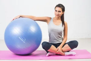 Мяч для фитнеса фитбол PowerPlay 4001 Ø65 cm Gymball синий + насос