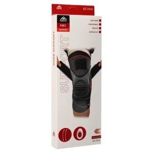 Наколінник бандаж еластичний з фіксуючим ременем та силіконовим кільцем та спіральними ребрами жорсткості SIBOTE 1 шт XL