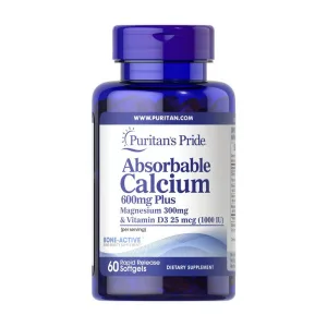 Absorbable Calcium 600 мг Plus Magnesium 300 мг & Vitamin D3 25 мкг - 60 софтгель