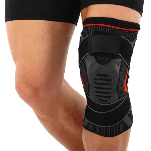 Наколінник бандаж еластичний з фіксуючим ременем та силіконовим кільцем та спіральними ребрами жорсткості SIBOTE 1 шт XL