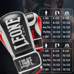 Боксерські рукавиці Leone GN333 LOGO WACS Black 16 унцій (капу в комплекті)