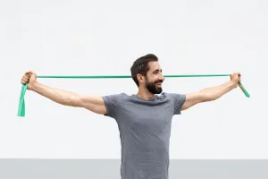 Стрічка-еспандер для фітнесу та реабілітації U-POWEX Fitness band 0,5мм. (9,1 кг) Green