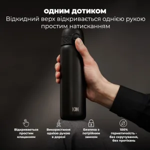 Пляшка для води металева вакуумна ION8 500 мл. Vacuum Insulated Black