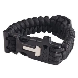 Браслет виживання з компасом, кресало, ніж, свисток 280x2,2 см зелений