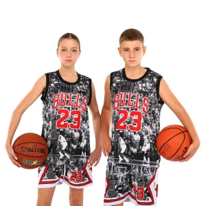 Форма баскетбольна дитяча NBA клуб Chicago Bulls 23 M - Чорний Білий