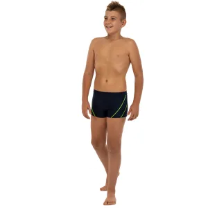 Плавки боксери для хлопчиків для плавання вік 6-10років темно-синій-салатовий 8