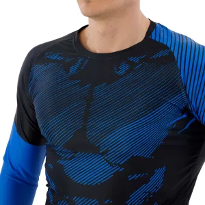 Костюм компресійний чоловічий рашгард лонгслів штани та шорти Domino чорний-синій TC210-KC210-3-CK210-4 - M