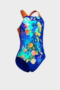Arena PAINTING SWIMSUIT V BACK children's one-piece swimsuit blue with color print 140 cm