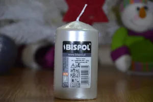 Свічка столова циліндр Bispol sw60/100 190 білий перламутр