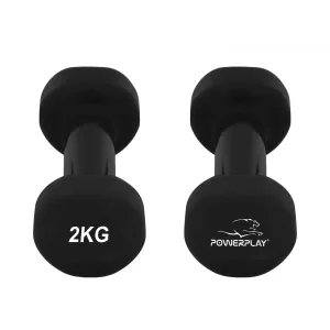 Гантель вінілова PowerPlay 4125 Achilles 2*2 кг. чорні (2шт.)