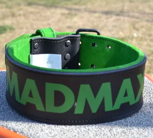 Пояс для важкої атлетики MadMax MFB-302 Quick Release Belt шкіряний Black/Green XL