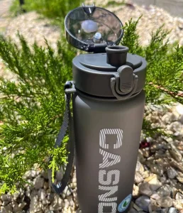 Пляшка для води CASNO - 850 мл KXN-1183 сіра + металевий вінчик