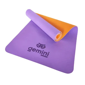 Килимок для фітнесу та йоги Sport TPE+TC 6 мм - Фіолетово-Помаранчевий