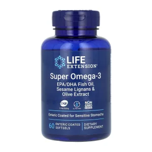 Super Omega-3 EPA/DHA Fish Oil Sesame Lignans & Olive Extract Enteric Coated - 60 софтгель