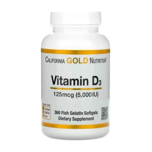 Vitamin D3 - 125 мкг 5,000 IU 360 fish gelatin softgels