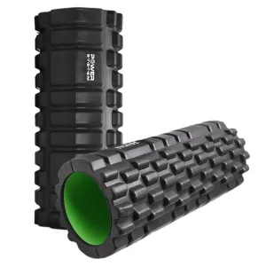 Масажний ролик роллер Power System PS-4050 Fitness Foam Roller чорний/зелений 33x15 см.