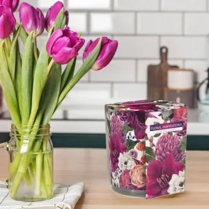 Ароматична свічка в скляному стакані Bispol квіткові натхнення (SN 72s-30)