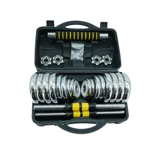 Гантелі розбірні Sport хромовані з грифом у валізі 2 шт по 15 кг