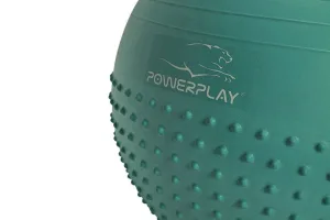 М'яч для фітнесу фітбол напівмасажний PowerPlay 4003 Ø65 cm Gymball Зелений + помпа