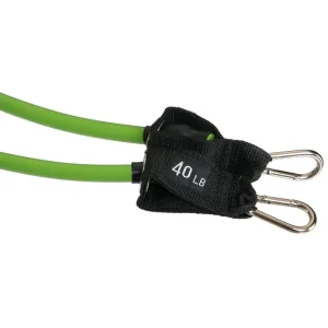 Еспандер трубчастий для фітнесу з карабіном 4х14х1200 мм навантаження 18 кг салатовий