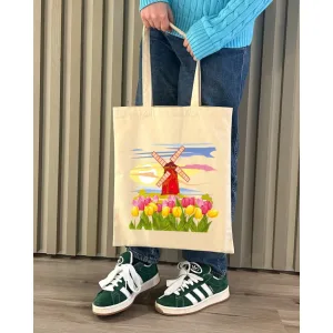 Екошопер BookOpt BK4071 "подорож нідерландами". країна вітряків і тюльпанів" бежевий