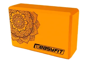 Блок для йоги EasyFit EVA з малюнком помаранчевий