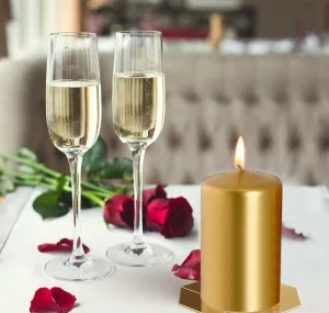 Набір свічок 4 шт. циліндр золотий металік sw40/60