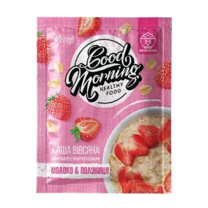 Good Morning Oatmeal 30 шт по 40 г молоко з полуницею