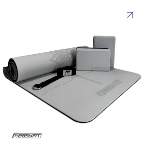 Набір для йоги та фітнесу EasyFit Polarity Set PRO (Stone): килимок, два блоки та ремінь