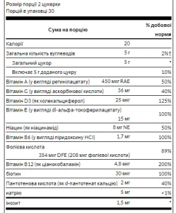 Adult Multivitamin - 60 жуйок Персик, Апельсин, Полуниця
