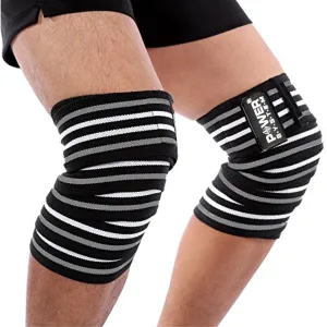 Бинти на коліна Power System PS-3700 Knee Wraps Grey/чорний пара