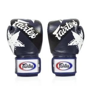 Боксерські рукавиці Fairtex BGV1 Nation Print Blue 12 унцій (бинти в комплекті)