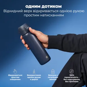Пляшка для води металева вакуумна ION8 500 мл. Vacuum Insulated Navy