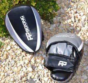 Лапи боксерські PowerPlay 3050 чорно сірі PU [пара]