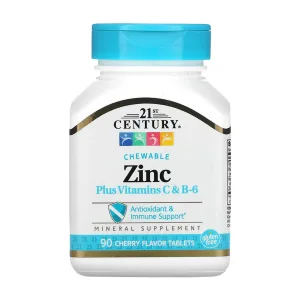 Zinc Plus Vitamins C & B-6 - 90 таблеток Вишня