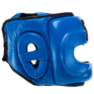 Шолом боксерський з бампером шкіряний TWINS STEEL FRAME Синій L