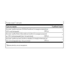 Triple Mushroom Complex 3 Mushroom Formula - 60 капсул