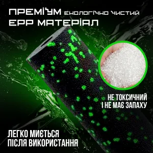 Масажний ролик (роллер) гладкий PowerPlay PP-4346 Mini EPP Foam Roller чорно/зелений 15x5,3 см