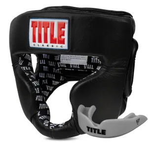Боксерський шолом TITLE Classic Full Coverage Training Headgear 2,0 Black M (капа в комплекті)