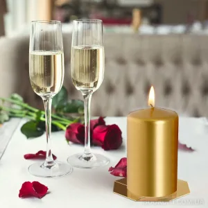 Свічка столова циліндр Bispol sw60/100 213 золотий металік