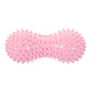 Масажер для спини «арахіс» подвійний їжак PVC 16х6, 5 см ніжно рожевий